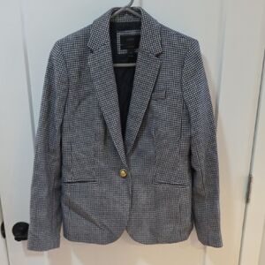 Womens J. Crew Navy And Cream Herringbone Blazer